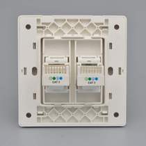Wall socket telephone 86 type double port free wire four-core rj11 voice information panel two telephone line panel