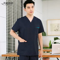 Operating Room Washcoat Woman Short Sleeve Surgery Coat Split Suit Brushed Handwear Male Beauty Salon Oral Doctor Workwear