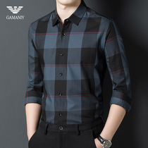 Chiamania mens autumn shirt top classic plaid check casual long sleeve bottom shirt