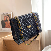 Lingge bag women 2022 new fashion leather shoulder cross-body bag large capacity versatile ins chain bag