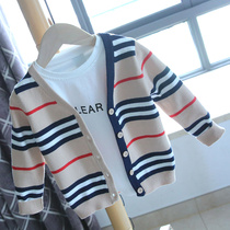 2022 Spring Dress New Men and Women Knitted Cardigan Baby Spring and Autumn Sweater Baby Top Jacket Jacket Jacket 897