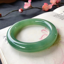 Natural Burmese ice seed oil green jadeite bracelet round bar old pit positive circle jade bracelet womens monopoly