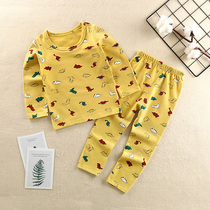 Childrens autumn clothes and trousers set cotton new spring and autumn clothes Lycra girls pajamas home clothes boys baby clothes