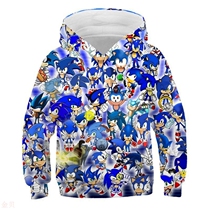 WISH New Sonic 3D digital print mens and womens clothing loose sweatshirt hoodie