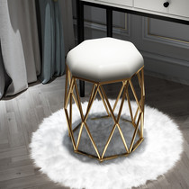 Nordic ins style chair simple household wrought iron dressing stool Black Birds Nest makeup stool golden light luxury nail chair