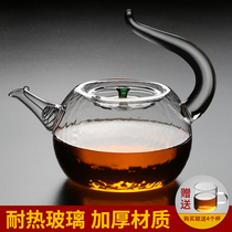Glass teapot hammer tattered kettle tea set for home cooking tea high temperature resistant flower tea filter tea pot