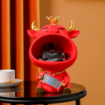2021 Spring Festival New Year give people the Year of the Ox mascot entrance key storage decoration housewarming gift