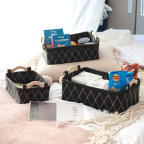 ins simple desktop storage box storage box storage snack felt fabric storage basket without cover large folding and thick kitchen bathroom