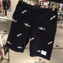 thom browne shark embroidery shorts 18 spring and summer TB men and women loose beach sports casual pants