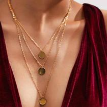 multi-layer metal circle necklace and pendant accessories