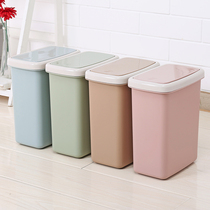 Creative large bathroom trash can Household with lid Bedroom hand-pressed toilet kitchen push-on garbage can with lid