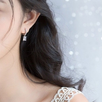 Meimei exquisite zirconium diamond pendant ear button 925 sterling silver short earrings temperament Joker earrings female