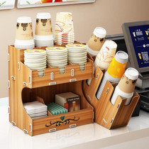 Paper cup Milk tea cup placement rack Business card drink shop shelf Burger shop fast food restaurant grid bar cup dispenser Milk