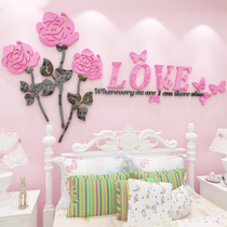  Warm and romantic wedding room Bedroom bedside sofa Restaurant wall decoration 3D three-dimensional acrylic wall sticker self-adhesive