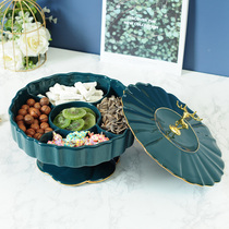 Split dried fruit storage box Nordic candy plate snack plate living room melon seed plate dried fruit plate home New Year creativity