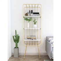 Simple storage rack Cabinet partition Nordic floor-to-ceiling light luxury living room Wrought iron bedroom shelf Decorative creative bookshelf