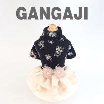 Aoka Gigangaji Pet clothes Puppy dog teddy Bears Bear Crushed Flower Series White Dress