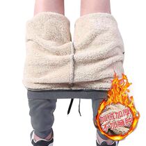 Autumn and winter casual long pants men Korean Sports Plus velvet thickened warm lamb wool cotton pants large size pants tide