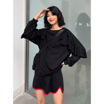 BAYUE August suit 2020 new womens fashion age-reducing foreign style Hepburn wind sweater with short skirt two-piece set
