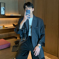 Hualun spring plaid casual suit men Korean version trend handsome blazer ins leprosy handsome single west coat