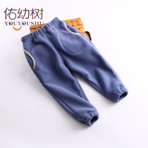 Childrens clothing boys pants baby casual pants children plus velvet knitted trousers autumn and winter new autumn foreign sports pants