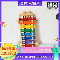 Wooden hand knock piano toddler pull car two-in-one two-year-old baby educational toy Musical instrument to cultivate concentration early education girl