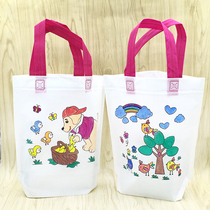 Kindergarten coloring and coloring eco-friendly bag graffiti bag painting DIY non-woven bag coloring handmade material