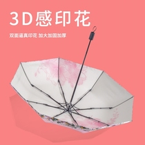 Japan CK sun umbrella women sunscreen UV barometer dual-use folding small portable parasol upf50