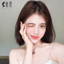 Wig Womens short hair Medium horoscopes bangs Lace fashion foreign style age reduction round face repair bobo head full head cover style