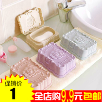 Soap box with lid toilet covered soap portable student dormitory cover household drain wash face fan trumpet