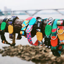 Hidream Colorful Series Collar Traction Comfortable Breathable Skin-friendly Fabric Method Dog Fighting Collar Small and Medium Large Dog