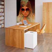 Boss work desk office simple modern conference table training long table all solid wood industrial wind retro log