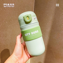 2022 new net red high-value thermos cup girls double drink 316 stainless steel student cute straw water cup