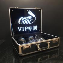 Bar private custom wine glasses box VIP exclusive exclusive glasses high-end gifts wine box glow VIP wine utensils