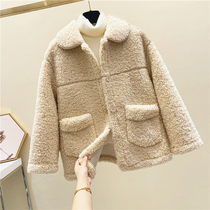 Lamb wool waistcoat for womens autumn and winter 2022 new fur integrated Korean version loose thickened waistcoat waistcoat jacket jacket
