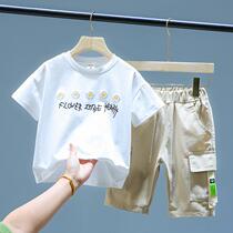 Childrens clothing boy summer suit 2021 new foreign style little boy summer short-sleeved clothes baby handsome tide clothes