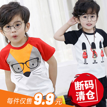 Childrens clothing half-sleeve boys short sleeve t-shirt shirt baby Korean childrens 2020 new T-shirt pure cotton boys summer clothes