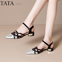 TATA JIEQU official flagship store co-named him her block sandals women's shoes summer ck