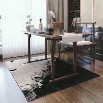 67 new Chinese black and white water ink gradient cow leather carpet living room bedroom sofa book room rug custom