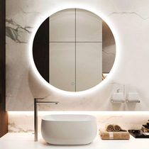 led touch switch round mirror wall-mounted toilet sink mirror smart bathroom mirror new glass European
