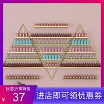 Net red nail art shelf display rack wall-mounted iron nail polish rack triangular wall placed nail polish glue storage rack