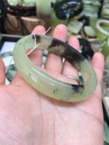 Natural Xiuyu bracelet Princess bracelet Oval bracelet Princess bracelet origin large medium and small mouth Full ink Dan green