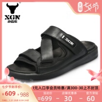XGN Small Bull Real Leather Casual Light Comfort Sandals Mens Summer Men Cool Slippers Beach Outwear Slippers