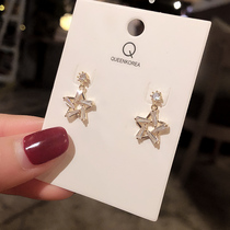  Five-pointed star earrings female temperament net red simple student Korean personality earrings wild 2019 new trend