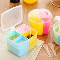 Home Plastic Seasoning Box Kitchen Condiment Jars Box Creative Salt Jars Cassetto Box Seasoning Bottle Jar Containing box