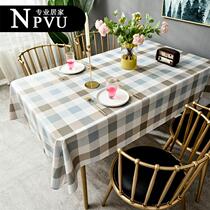 NPVU Nordic tablecloth waterproof and oil-proof disposable pvc rectangular coffee table mat tablecloth home desk ins student meal