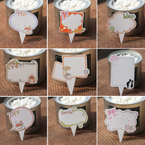 Can write cake decoration card birthday cake blank handwritten blessing card insert flag