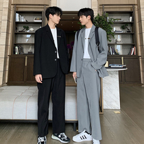Hualun Spring and Autumn Handsome Mens Suit Trend Handsome Loose Casual Blazer Korean Version Suit Suit Suit Pants