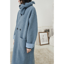 Shiyou loose long imitation lamb wool coat womens mid-length winter new double-row one-button large pocket coat