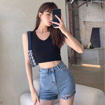 2021 summer outside wearing a small harnesses vest female summer V collar inside lap without sleeveless bottom-shirt 100 hitch surge